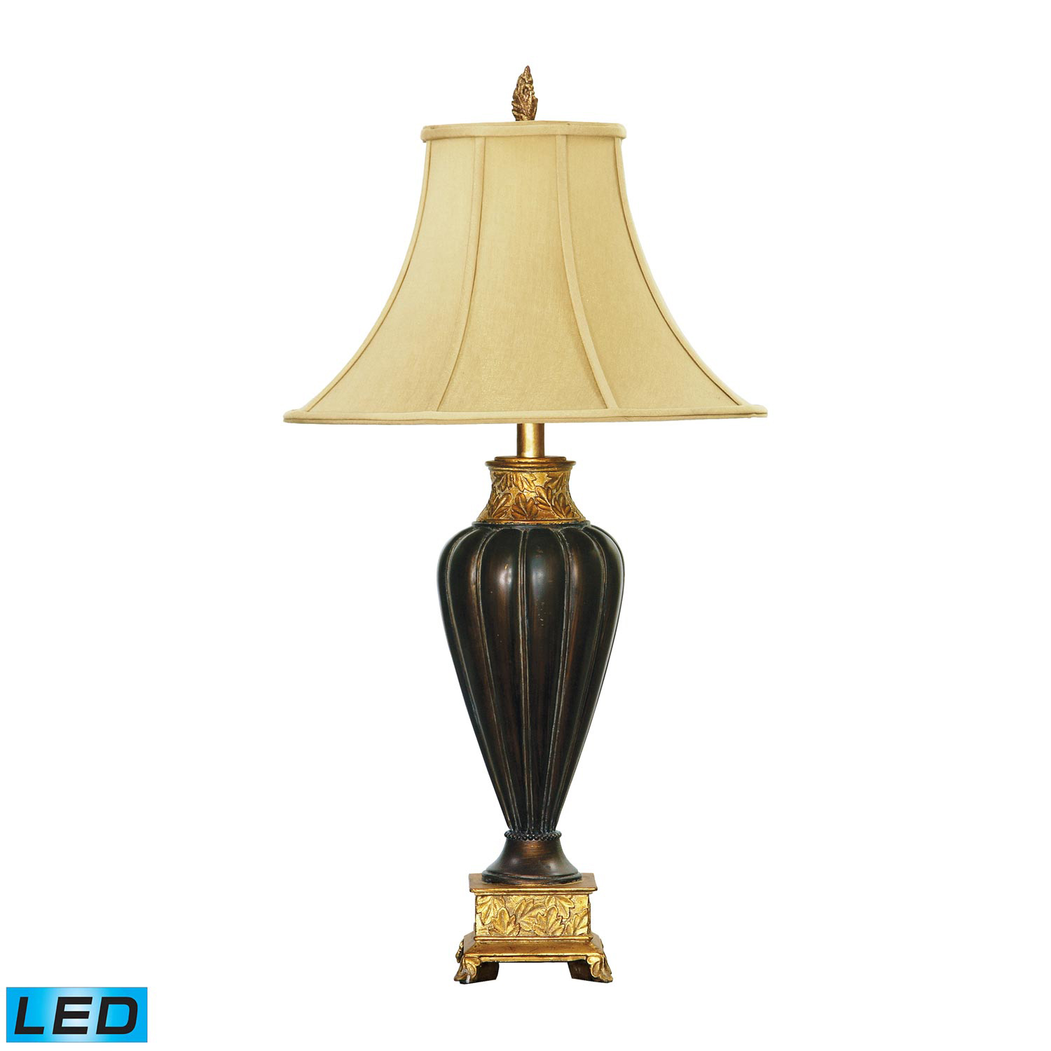 Elk Lighting 91-506-LED Fluted Leaf Table Lamp - Black / Gold Leaf