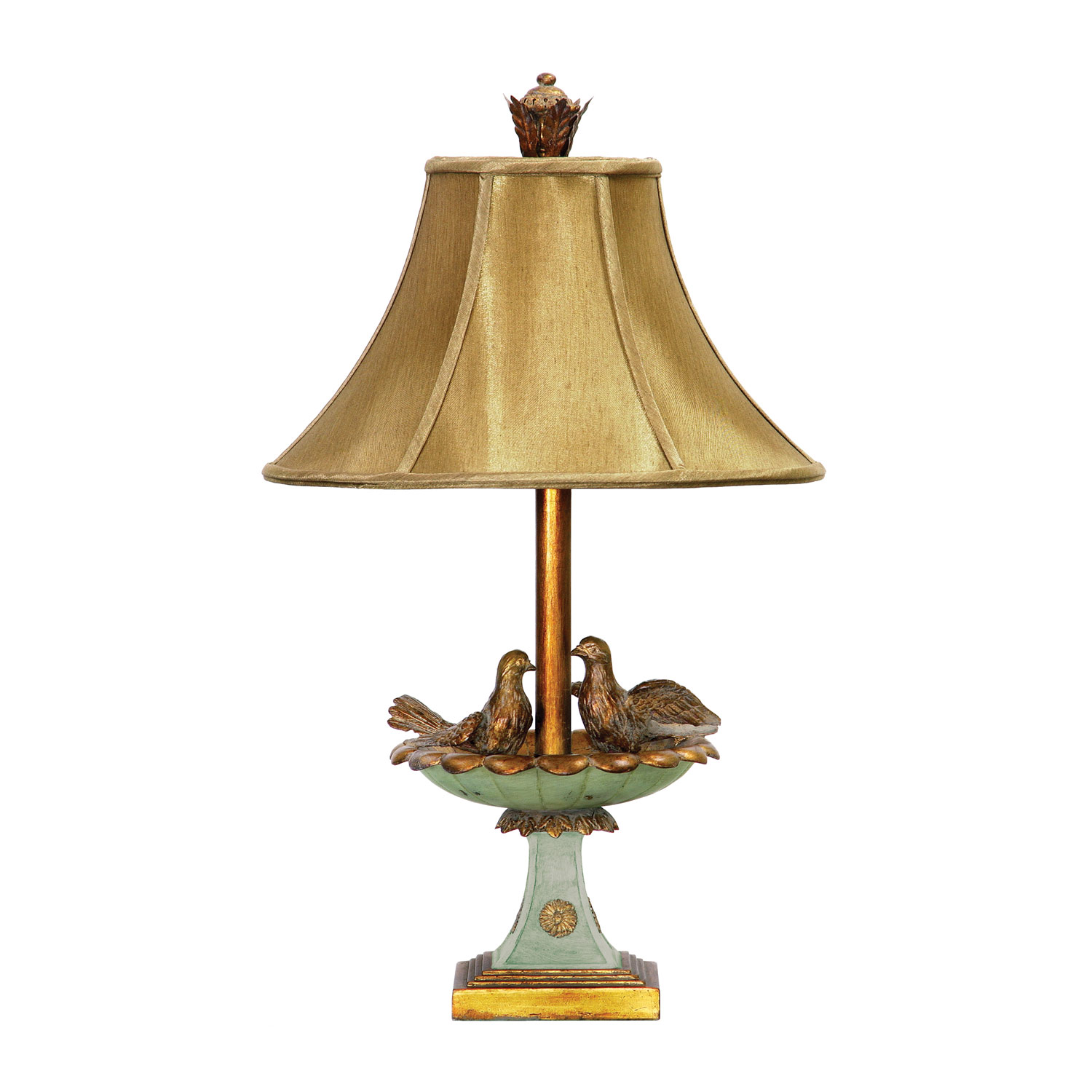Elk Lighting 91-786 Love Birds In Bath Table Lamp - Gold Leaf / Grantsmoth Green