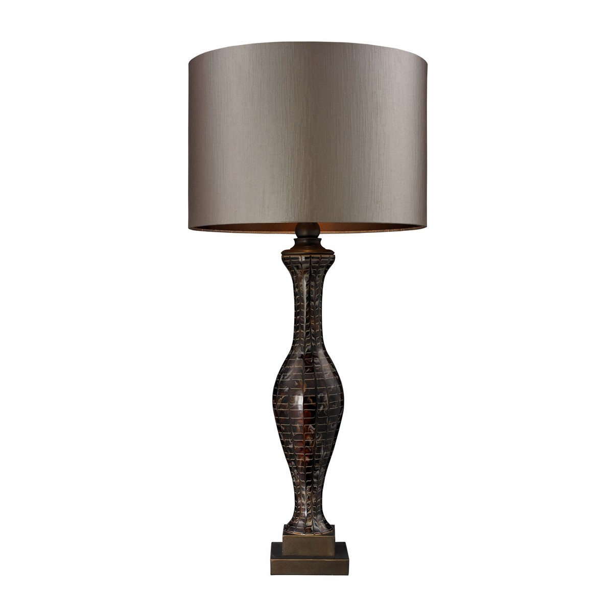Elk Lighting D130 Table Lamp - Hand Painted Glass with Williams Bronze Metal Work