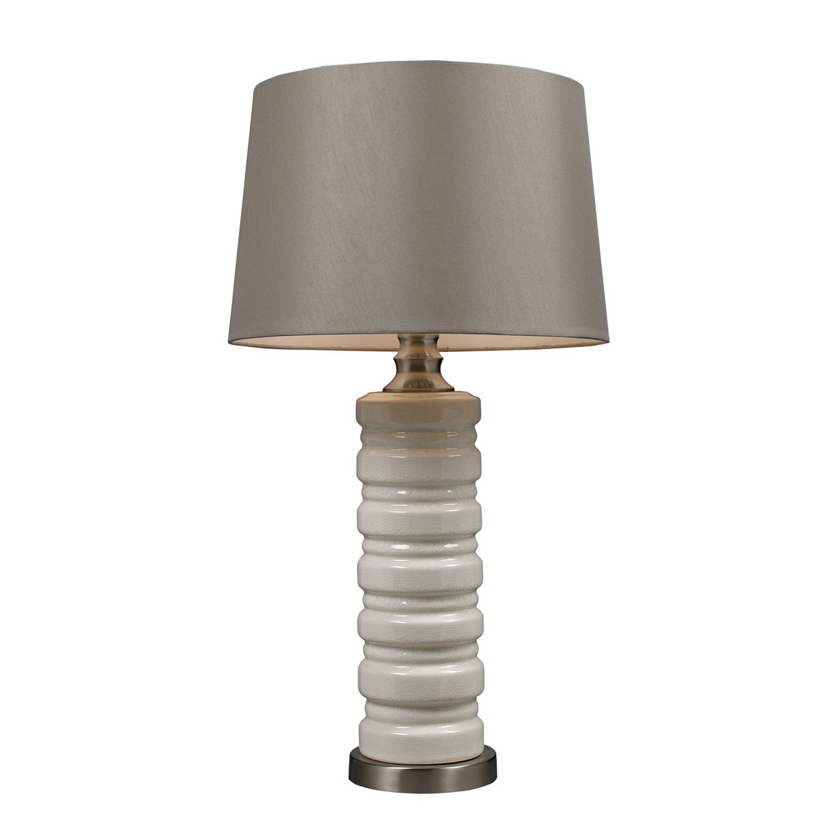 Elk Lighting D131 Table Lamp - Ceram Crackle Ceramic with Brushed Steel Base