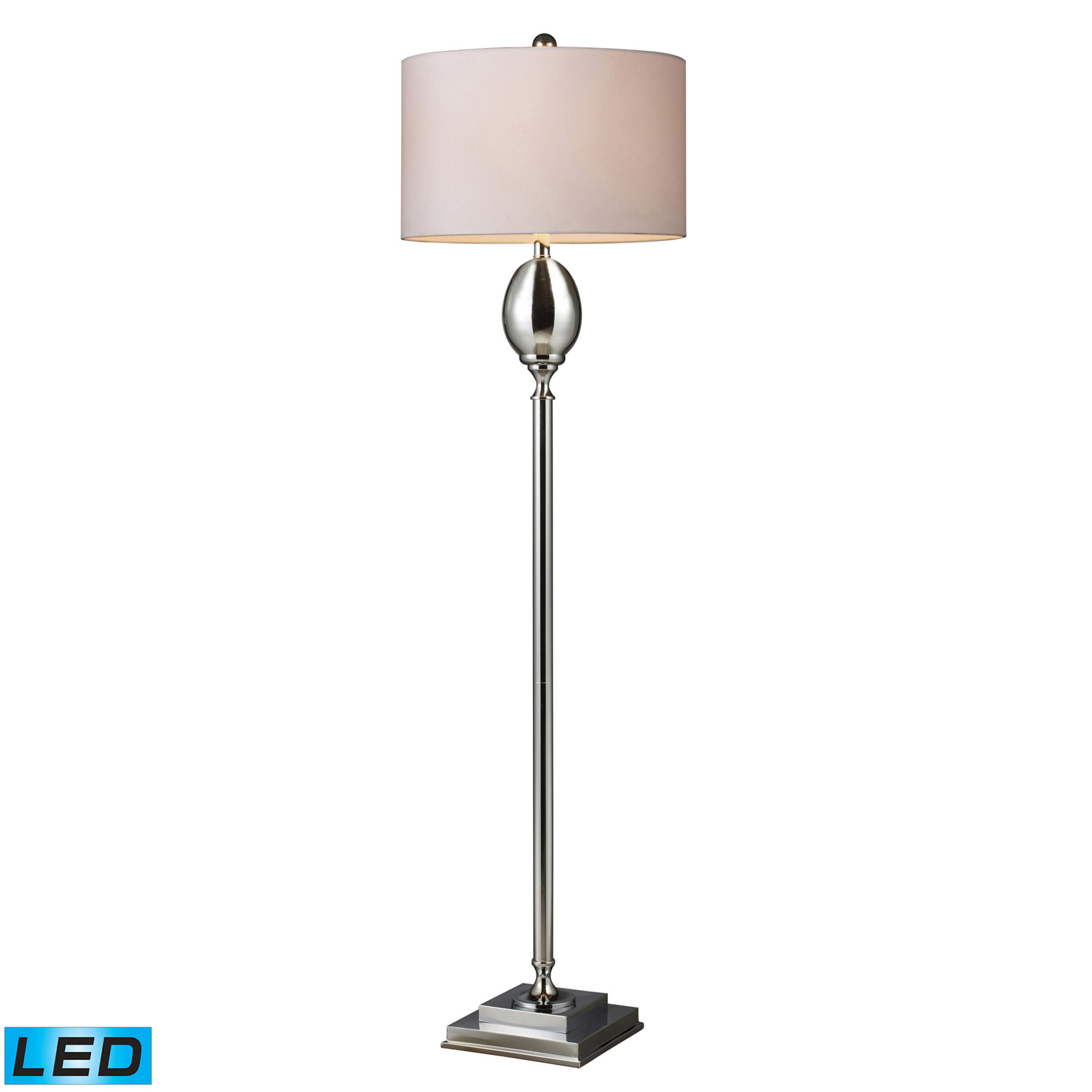 Elk Lighting D1427W-LED Waverly Floor Lamp - Chrome Plated Glass