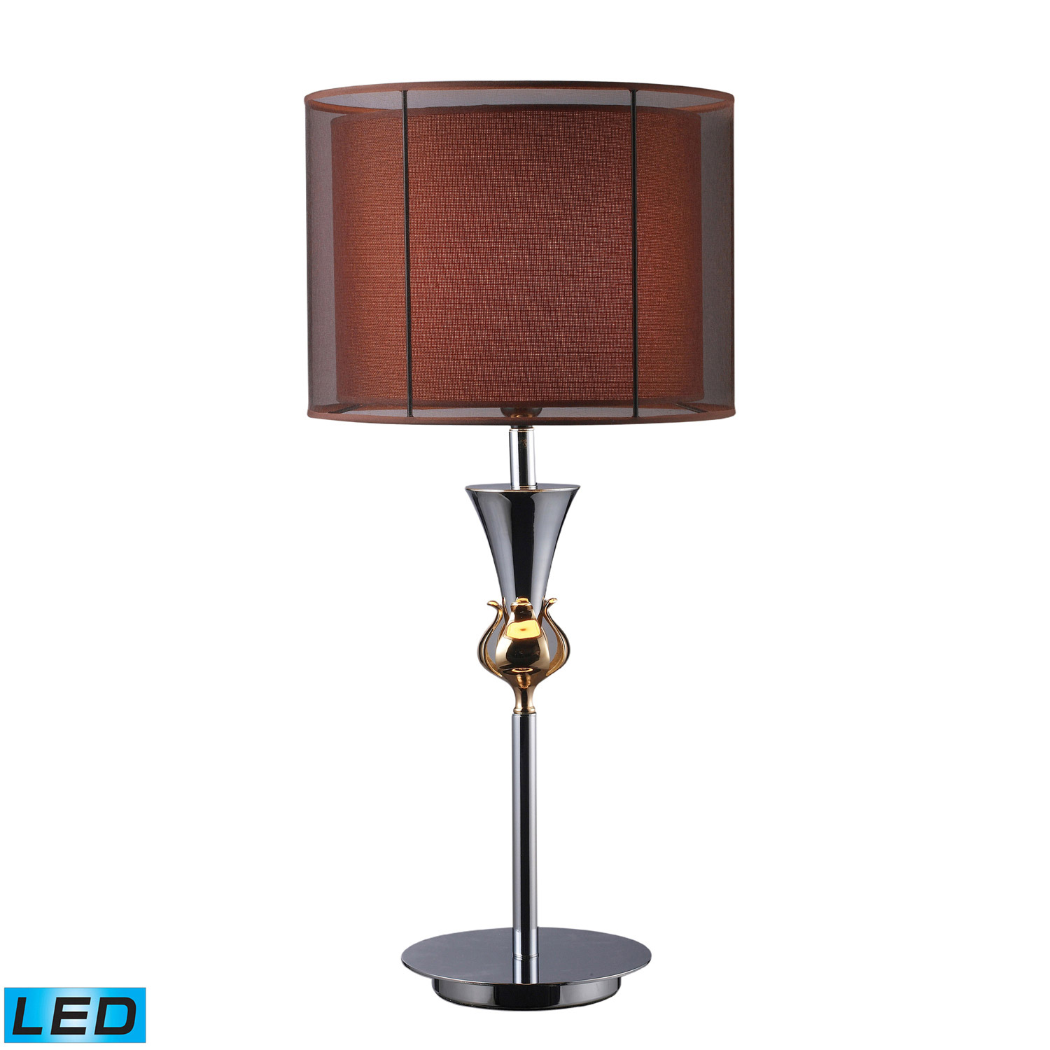 Elk Lighting D1467-LED Dunbar Table Lamp - Chrome and Gold Plate