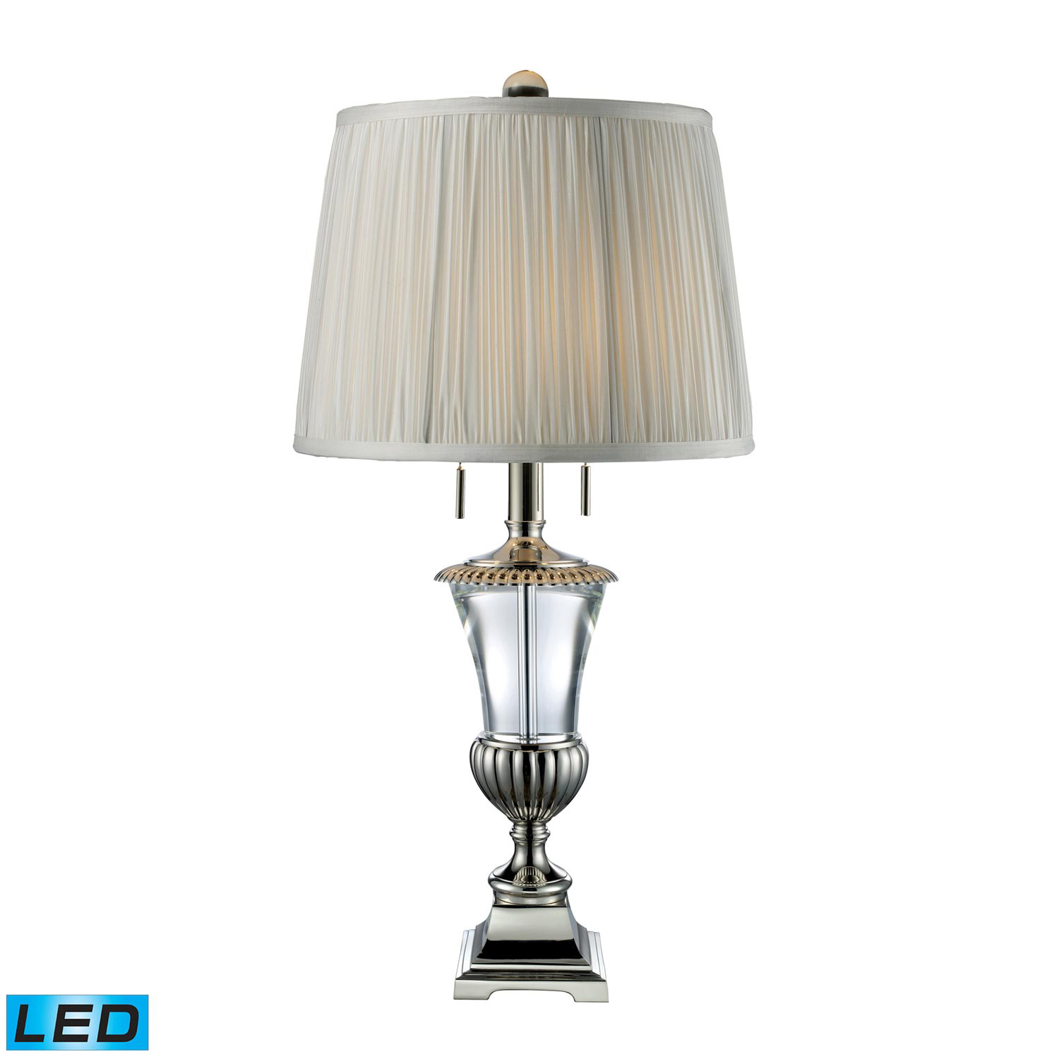 Elk Lighting D1807-LED Bunting Table Lamp - Polished Nickel and Clear Crystal