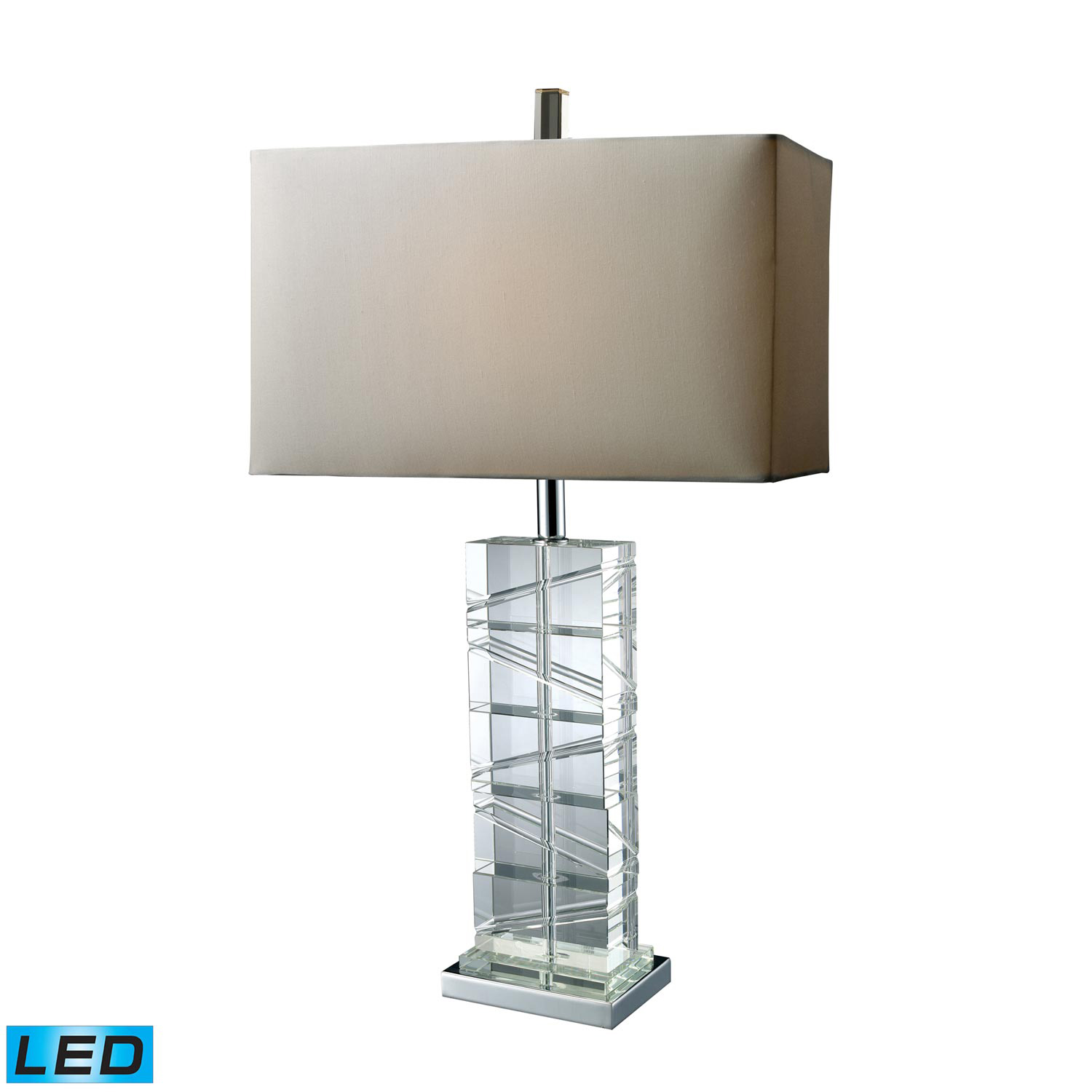 Elk Lighting D1813-LED Avalon Table Lamp - Chrome and Crystal