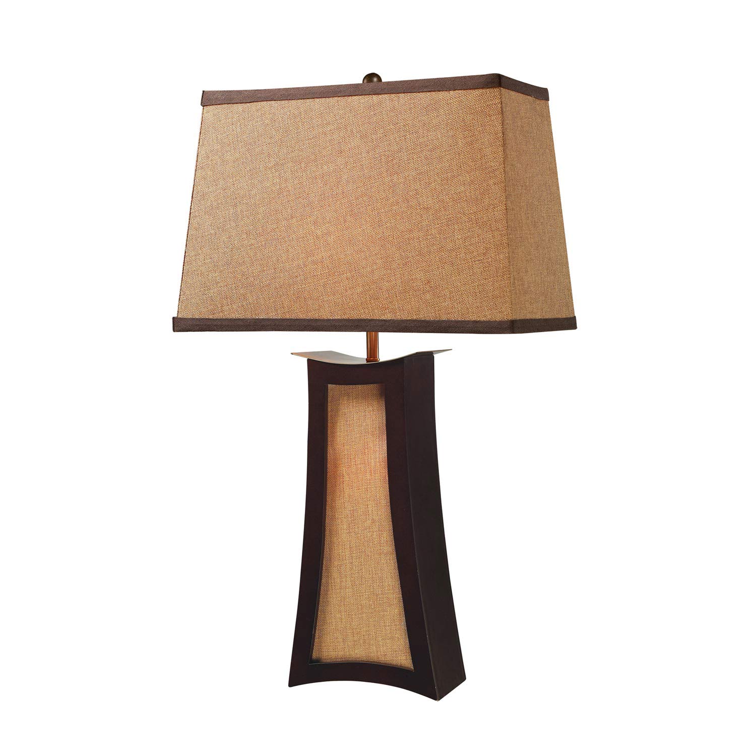 Elk Lighting D1834 Convergence Table Lamp - Wood and Natural Linen
