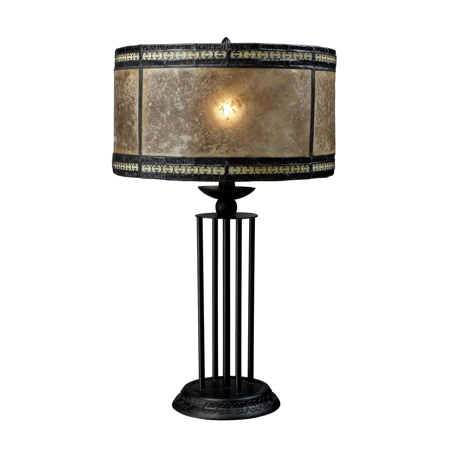 Elk Lighting D1849 Mica Filagree Table Lamp - Antique Black