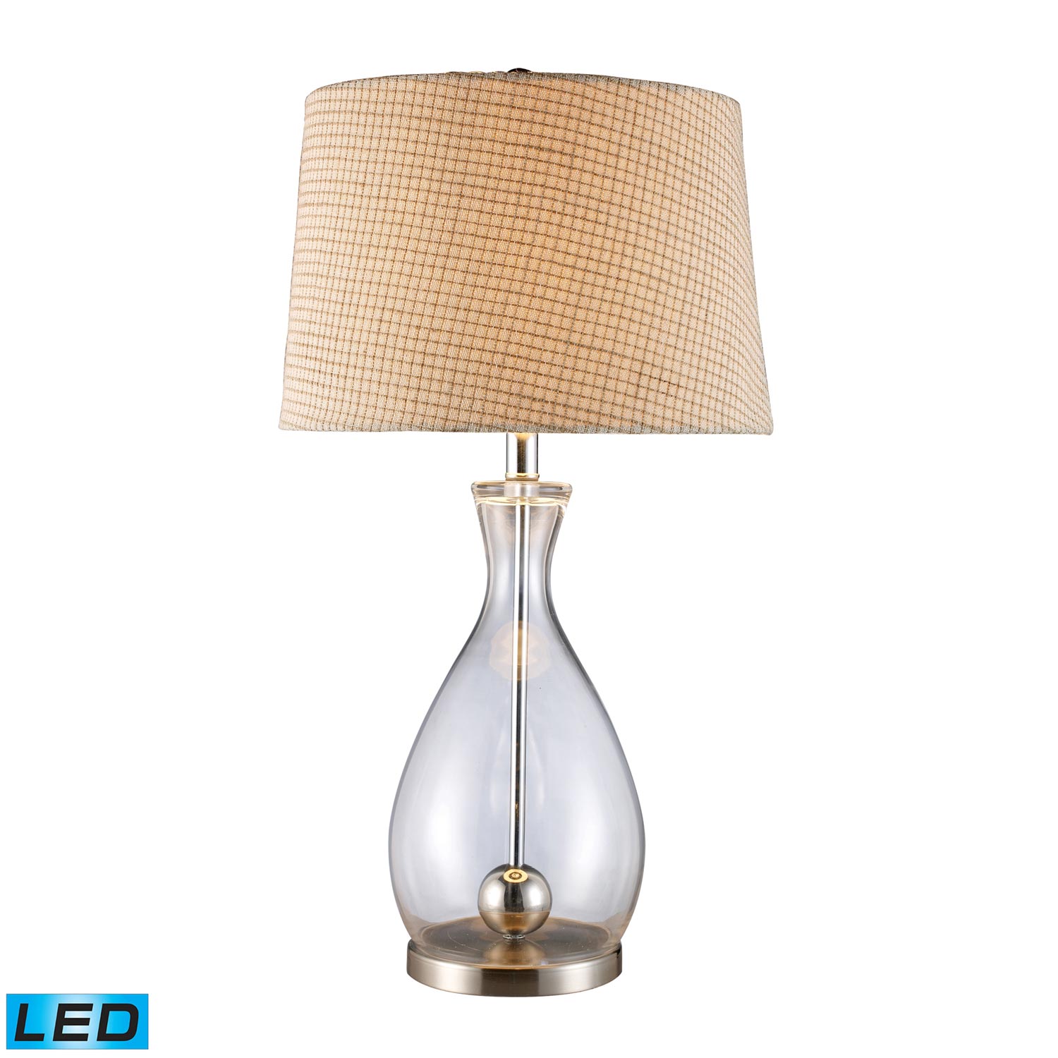 Elk Lighting D1975-LED Longport Table Lamp - Clear Glass and Chrome