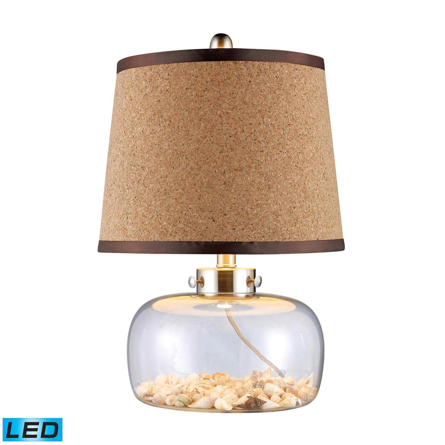 Elk Lighting D1981-LED Margate Table Lamp - Clear Glass and Shells