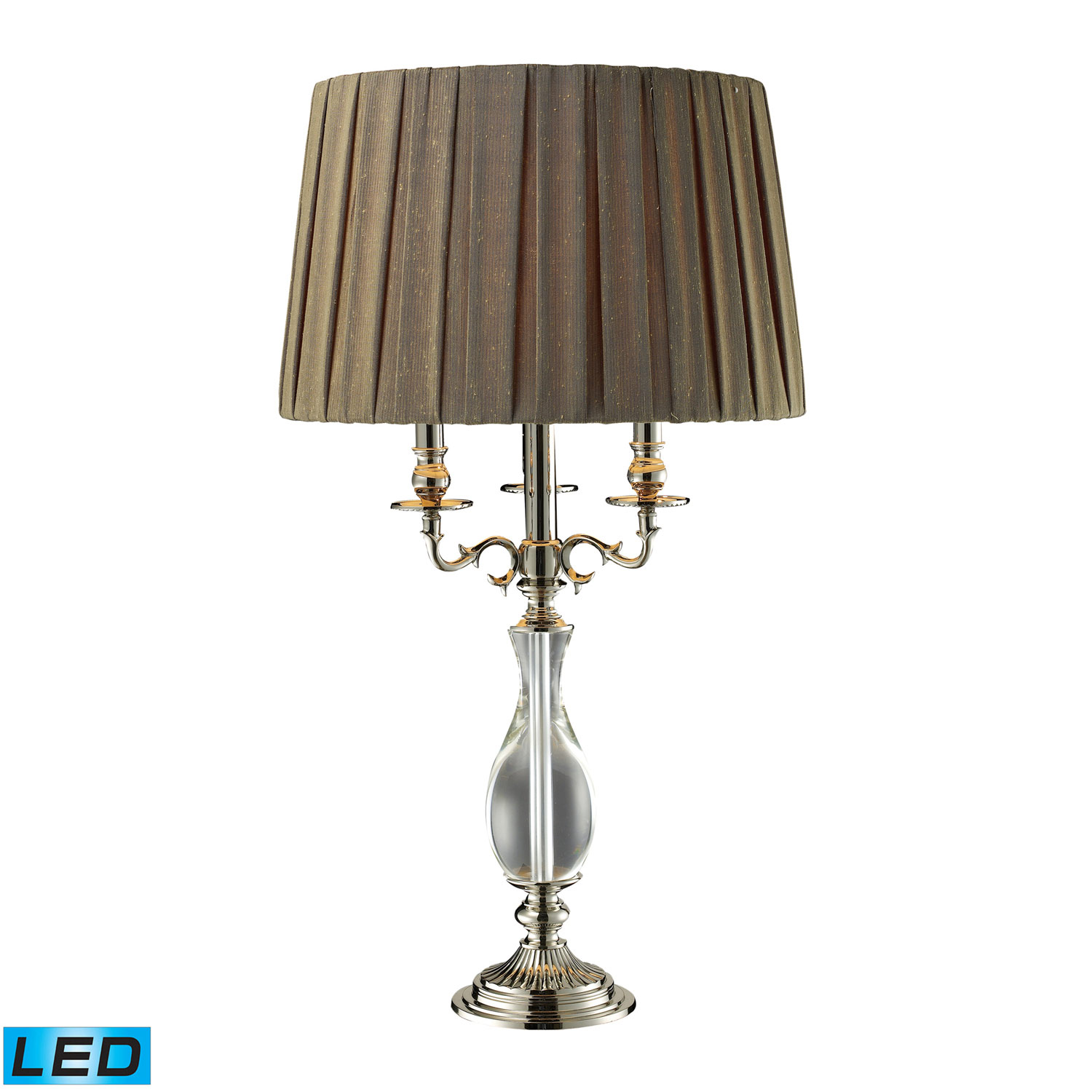 Elk Lighting D1984-LED Deshler Table Lamp - Polished Nickel and Clear Crystal