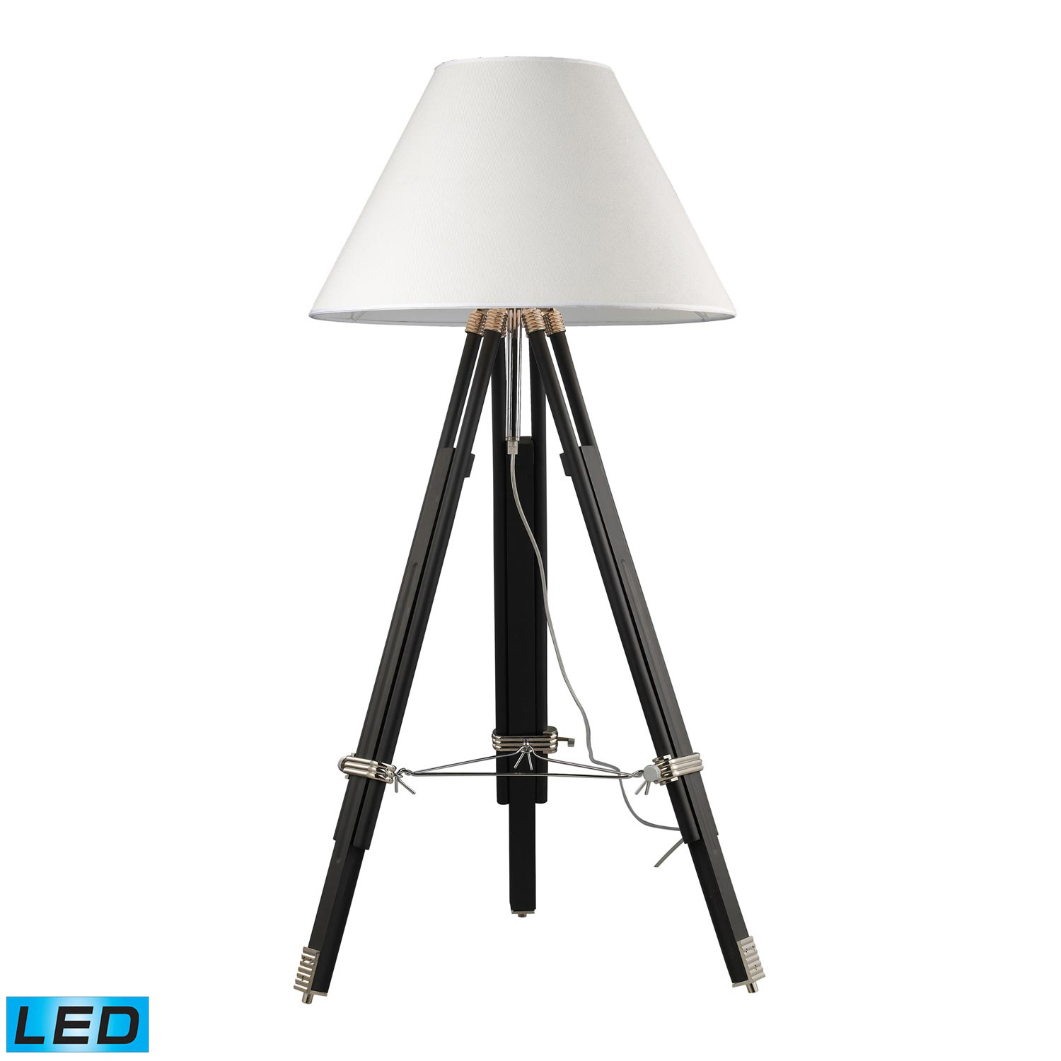 Elk Lighting D2127-LED Studio Floor Lamp - Chrome and Black