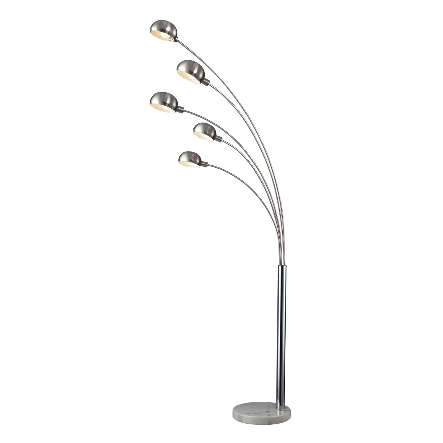 Elk Lighting D2173 Penbrook Floor Lamp - Chrome and White Marble