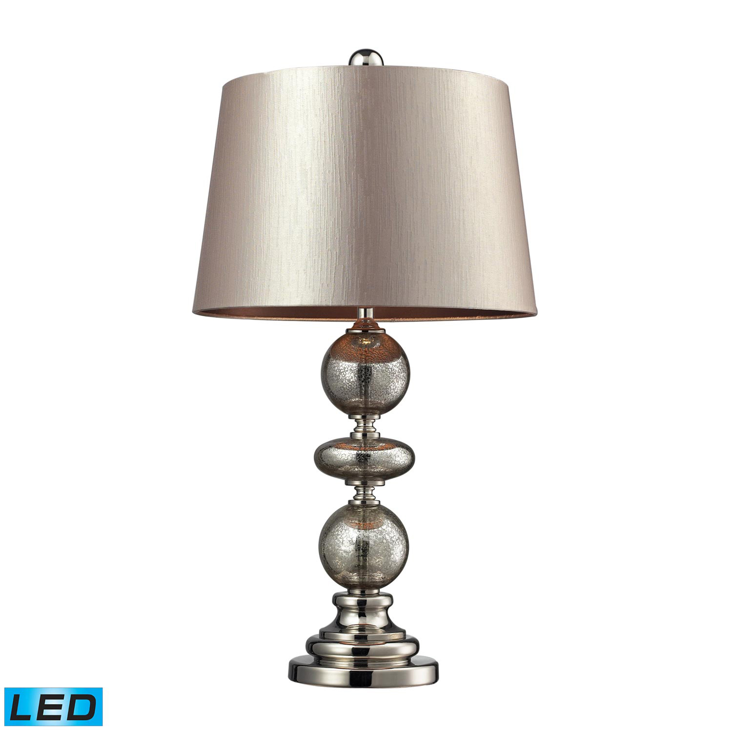 Elk Lighting D2227-LED Hollis Table Lamp - Antique Mercury Glass and Polished Nickle
