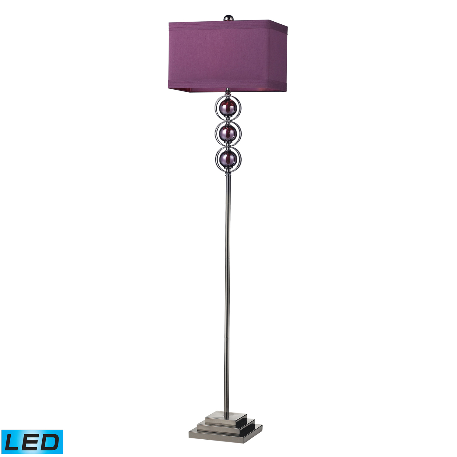 Elk Lighting D2231-LED Alva Floor Lamp - Purple / Black Nickle