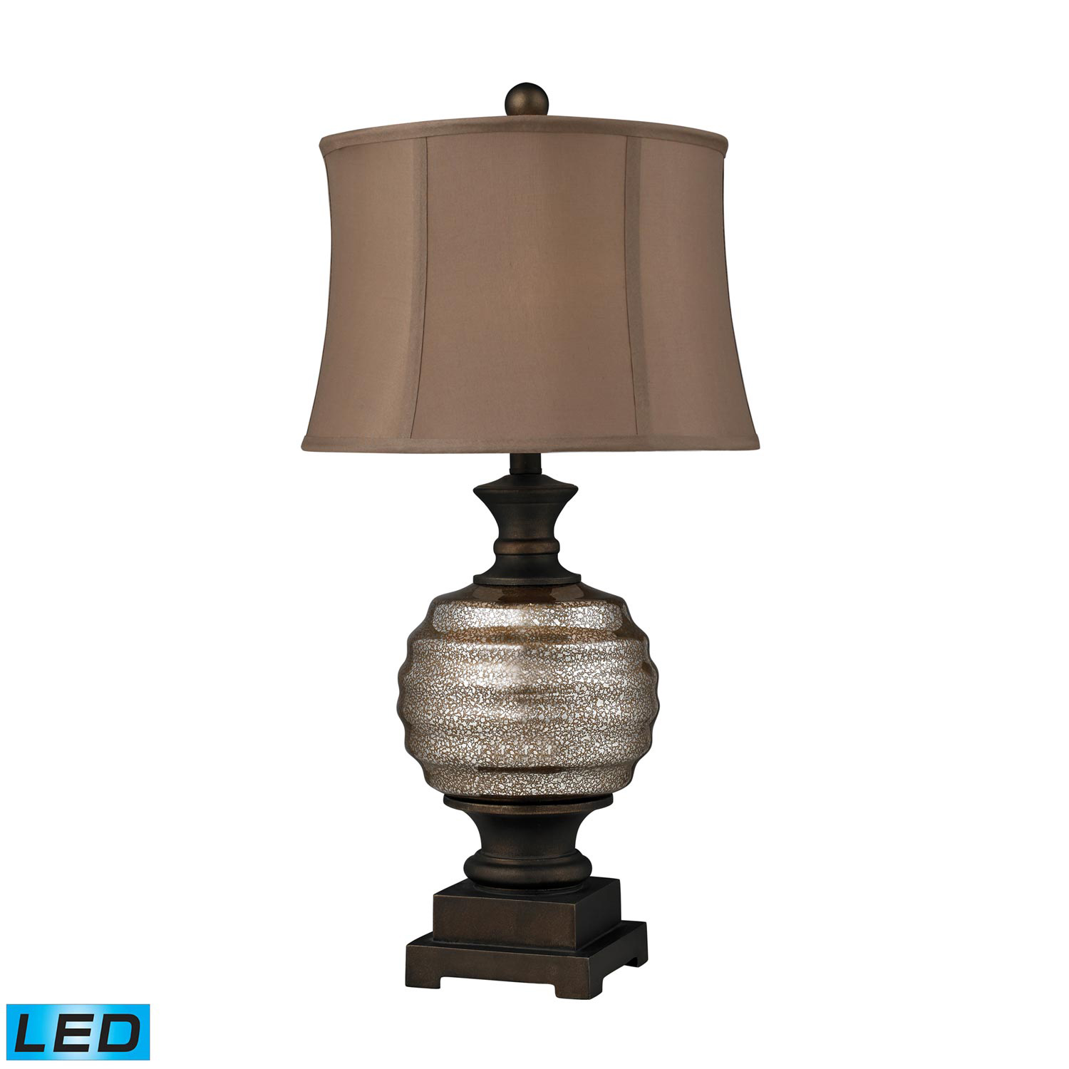Elk Lighting D2308-LED Grants Pass Table Lamp - Antique Mercury Glass and Bronze Accents
