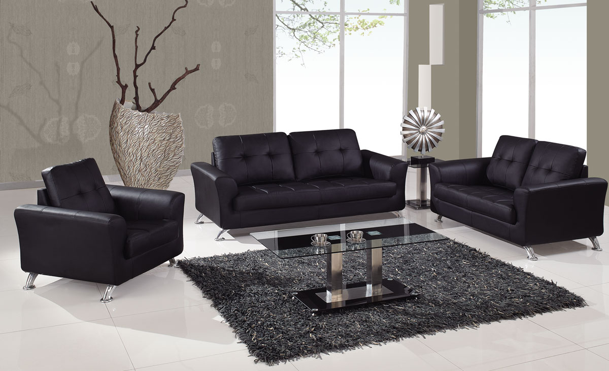 Global Furniture USA 2218 Living Room Set - Black