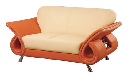 Global Furniture USA 559 Love Seat - Beige/Orange