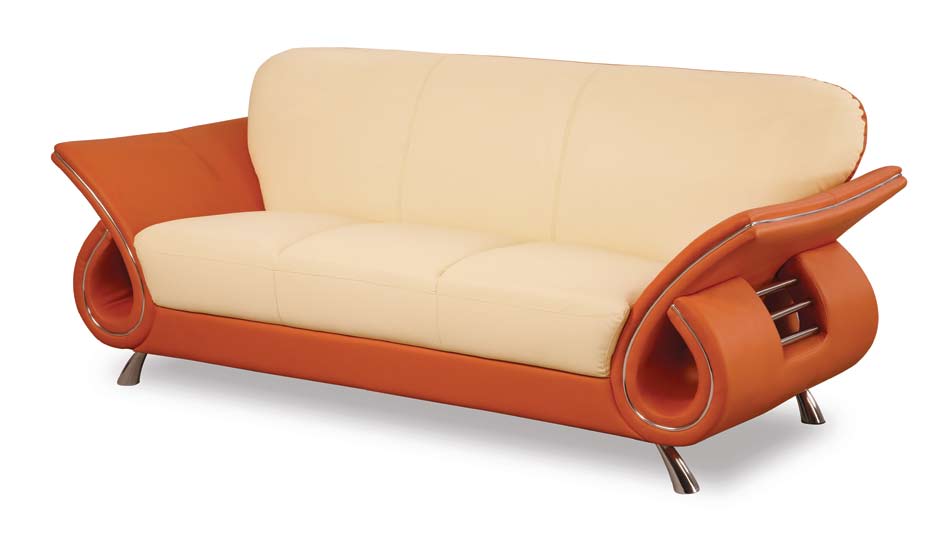 Global Furniture USA 559 Sofa - Beige/Orange