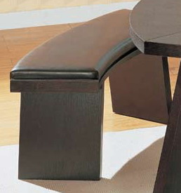 Global Furniture USA GF-64 Bench - Dark Brown Cushion and Wenge Wood
