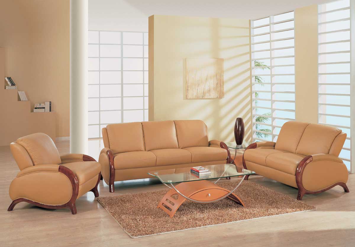 Global Furniture USA GF-727 Sofa Set-Tan Leather