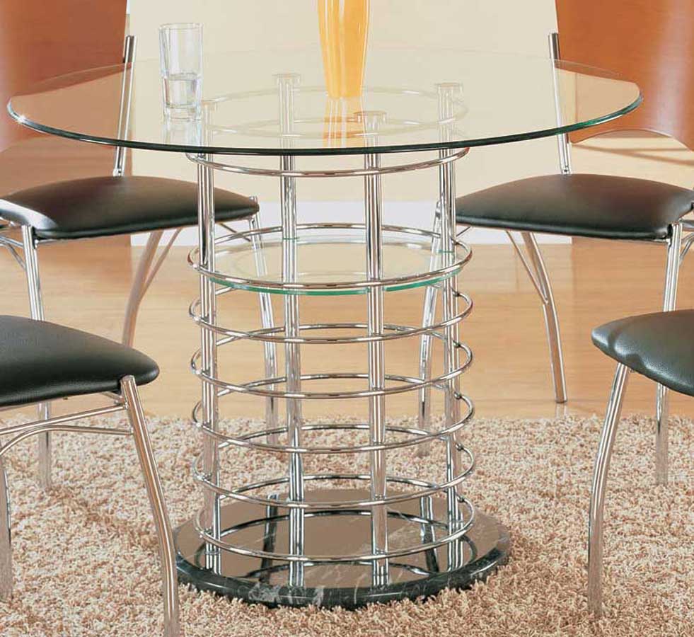 Global Furniture USA GF-802 Dining Table - Chome Pipes with Black Marble
