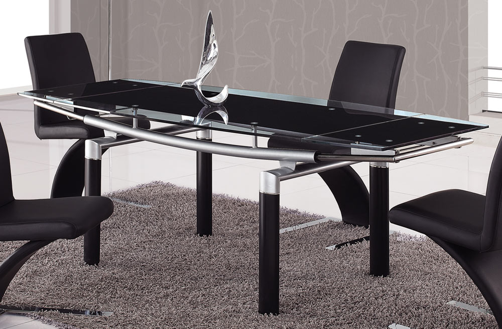 Global Furniture USA 88 Glass Dining Table - Black Leg