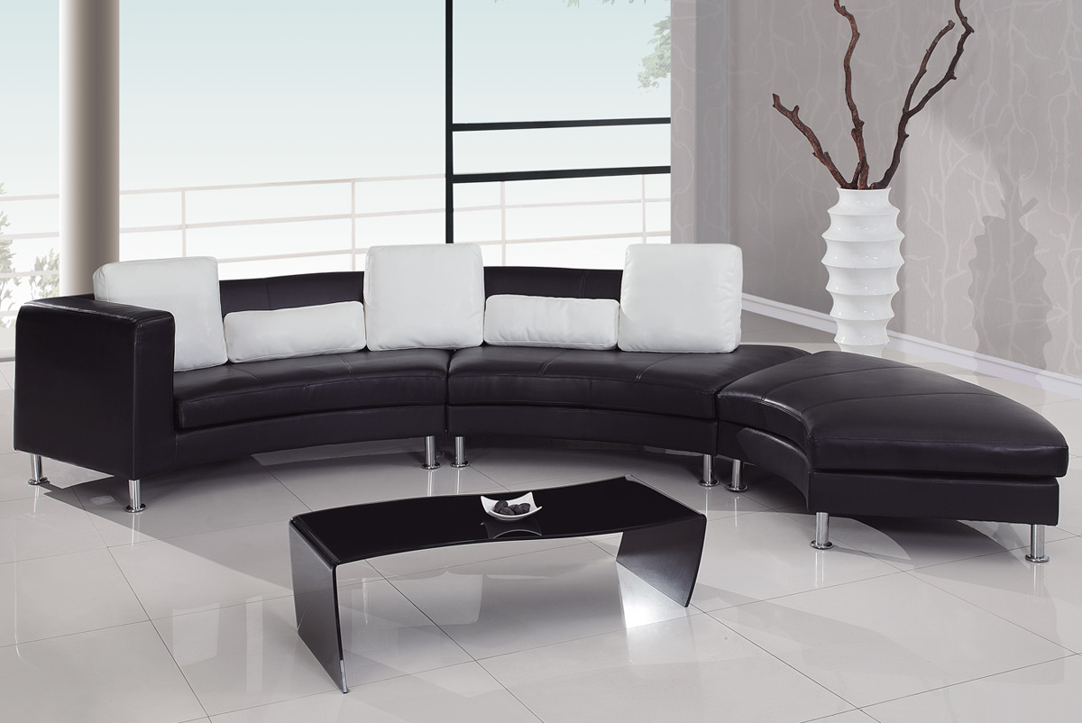 Global Furniture USA 919 Sectional Set A - Black/White