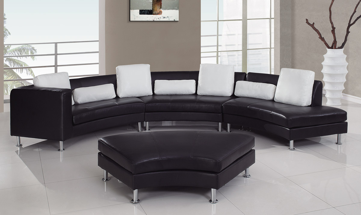 Global Furniture USA 919 Sectional Set B - Black/White