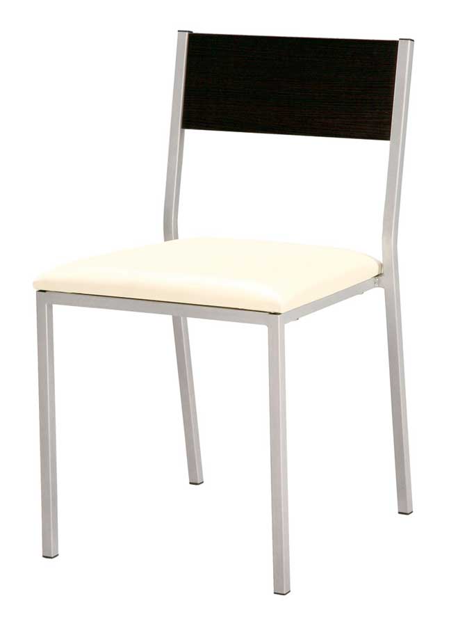 Global Furniture USA GF-960 Dining Chair-Beige PVC cushion with Wenge wood