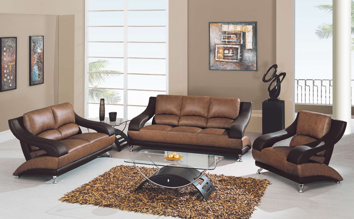 Global Furniture USA 982 Living Room Collection - Tan/Brown Leather ...