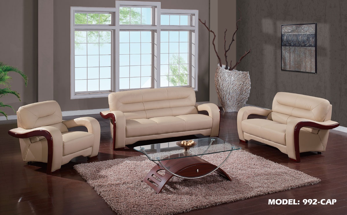 Global Furniture USA 992 Sofa Set - Cappuccino GF-U992-RV-SOFA-SET at ...