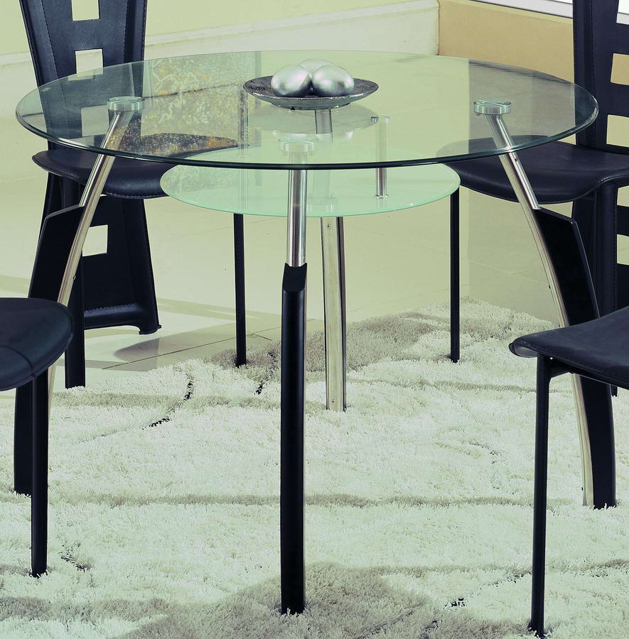 Global Furniture USA A08 Dining Table - Chrome with Black Wood