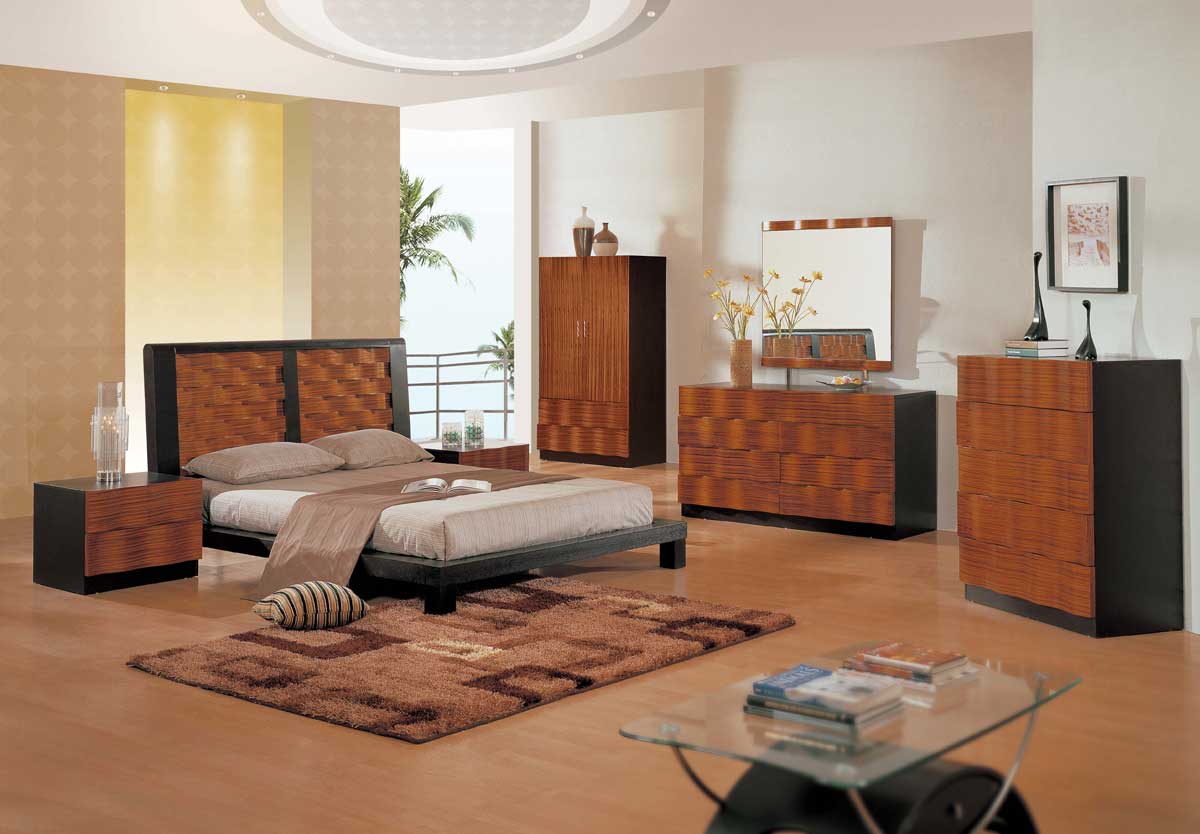 Global Furniture USA Amanda Slat Bedroom Collection-Zebrano