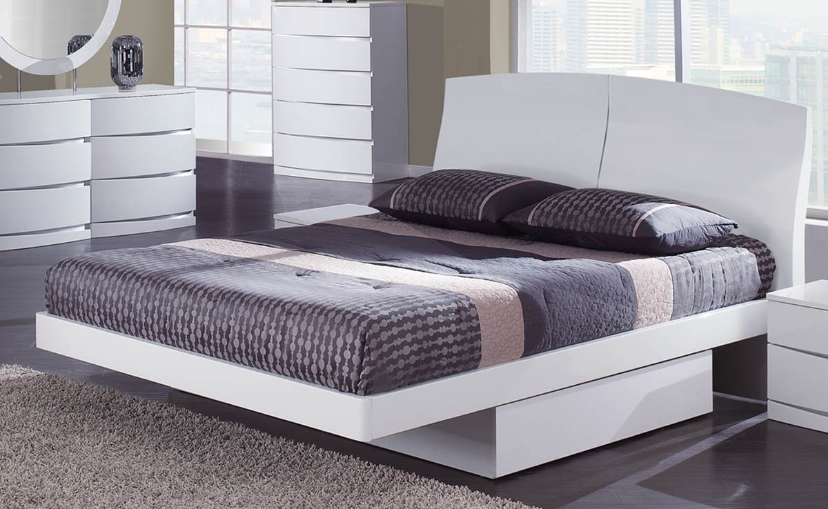 Global Furniture USA Aria Platform Bed White GFAriaBedWt at
