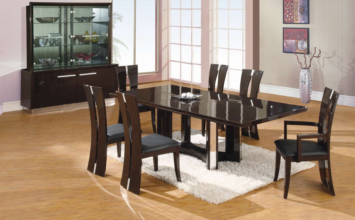 Global Furniture USA D59 Dining Set Dark Brown GFD59Set at