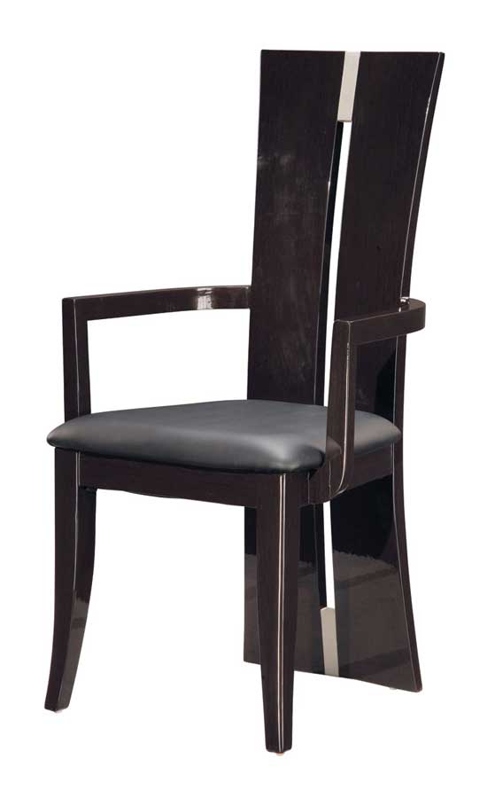 Global Furniture USA D99 Arm Chair-Dark Brown PVC with Wenge Wood