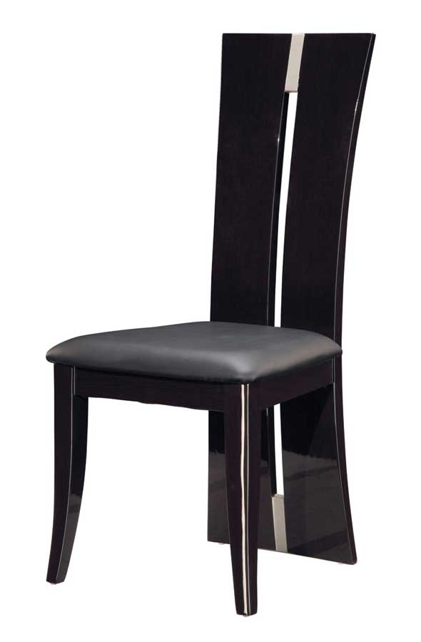 Global Furniture USA D99 Dining Chair-Dark Brown PVC with Wenge Wood