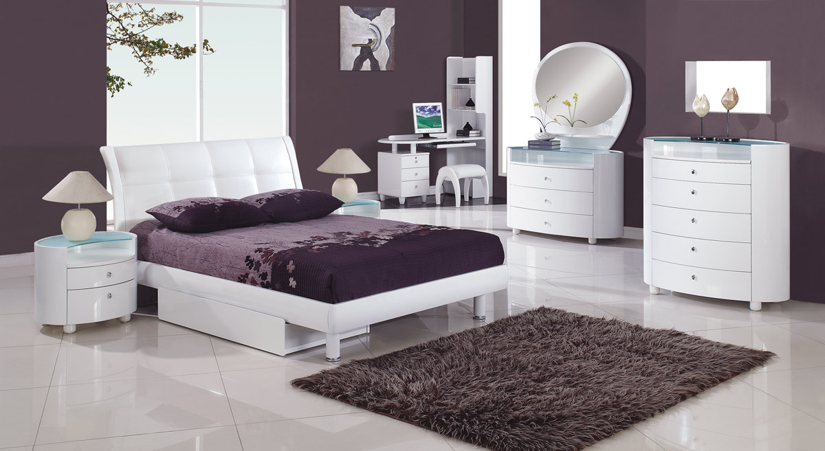 Global Furniture USA Evelyn Kids Platform Bedroom Set - White