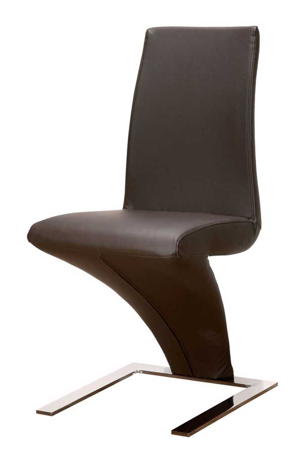 Global Furniture USA GF-798 Dining Chair - Wenge Leather Match and Chrome Metal