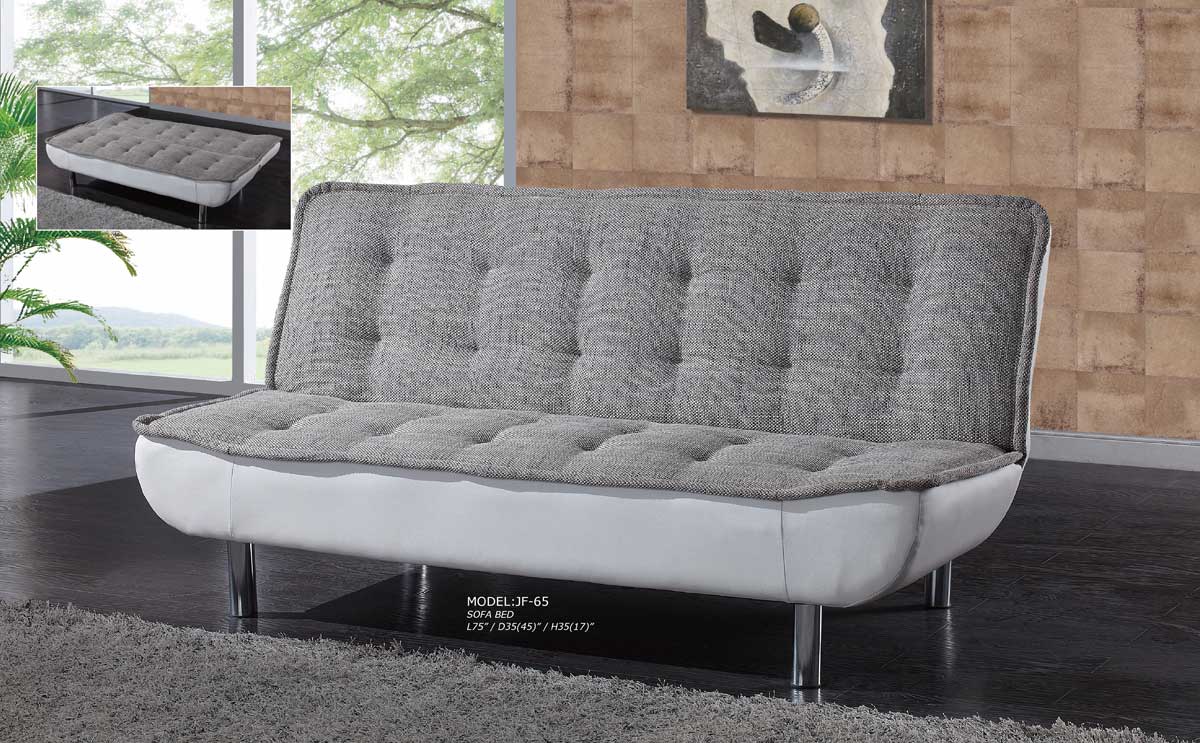 Global Furniture USA JF-65 Sofa Bed - Grey/White