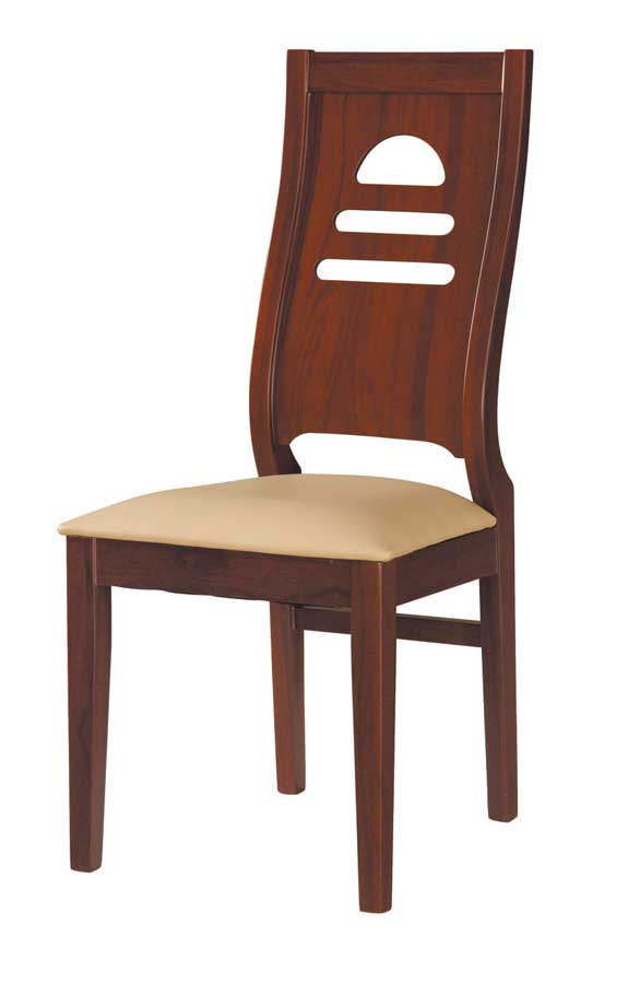 Global Furniture USA GF-63 Dining Chair-Beige-Mahogany