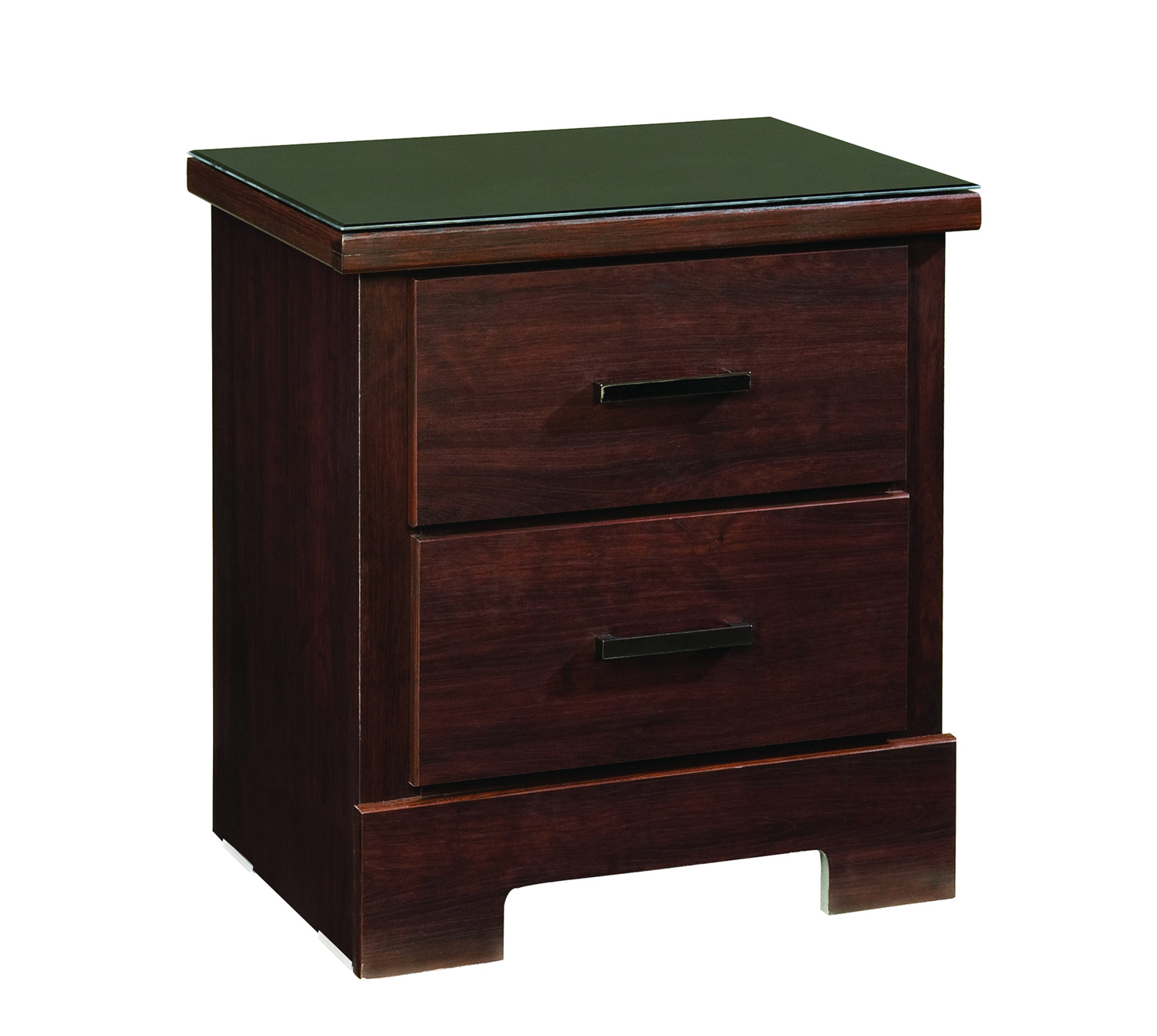 Global Furniture USA Leah Nightstand - Engineered Wood/Paper Veneer - Dark Cherry Merlot