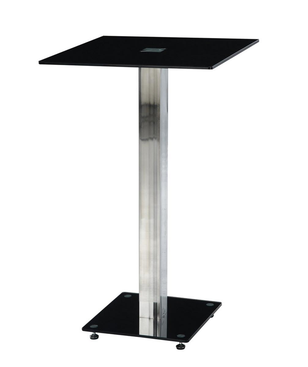 Global Furniture USA D096 - Bar Table - Black Glass - Metal Legs