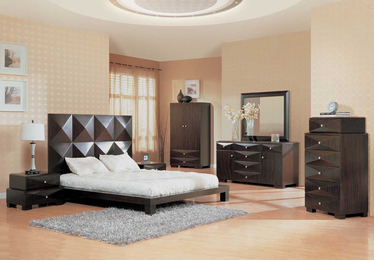 Global Furniture USA Milena Slat Bedroom Collection-Zebrano