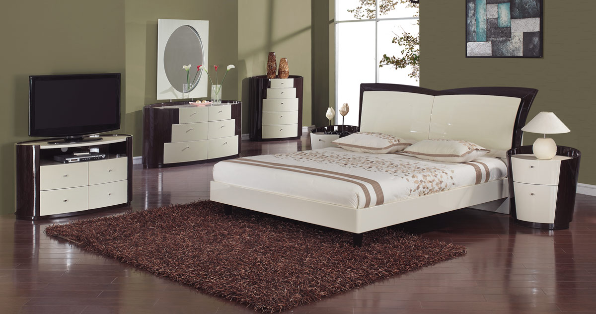 Global Furniture USA New York Platform Bedroom Set - Beige/Wenge