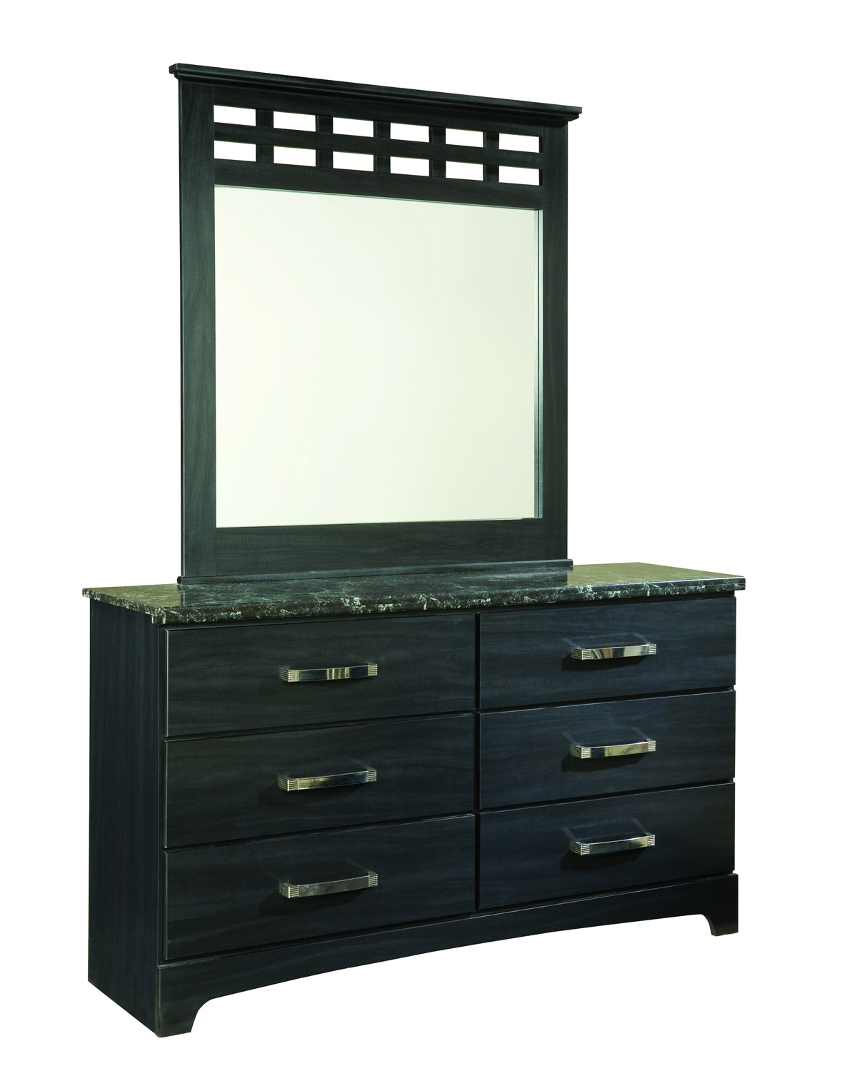 Global Furniture USA Olivia Mirror - Engineered Wood/Oak Wood Graining Laminate - Black