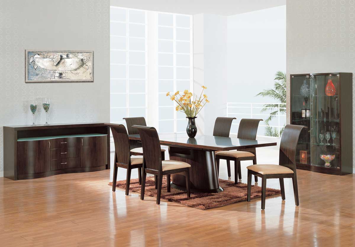 Global Furniture USA Siena Dining SetDark Zebrano GFSienaSet at