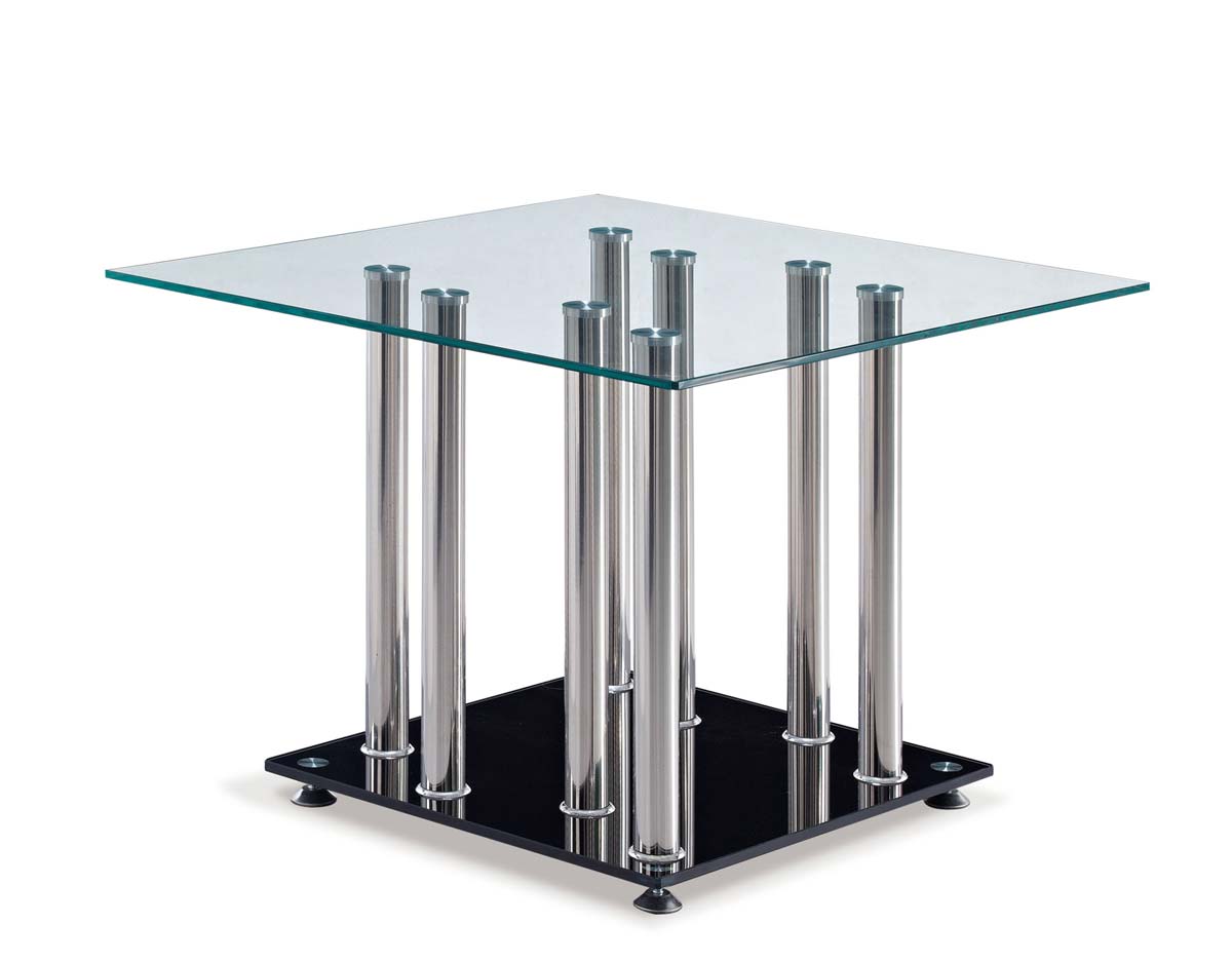 Global Furniture USA 368 End Table - Black - Stainless Steel Legs