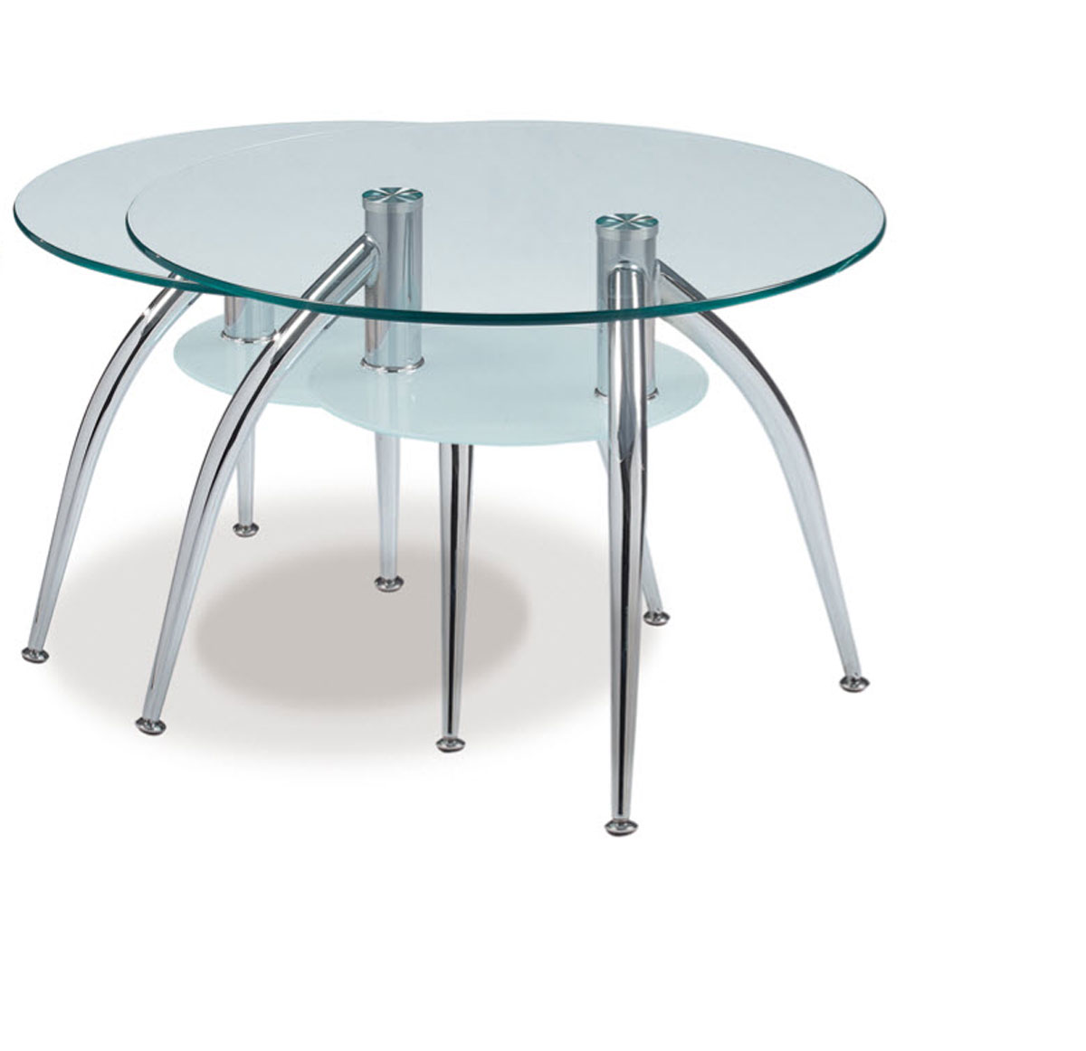 Global Furniture USA 659 End Table - Frosted Glass - Metal Legs