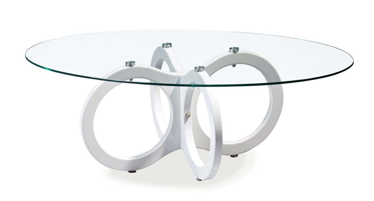 Global Furniture USA 715 Coffee Table - Glossy White - MDF Legs