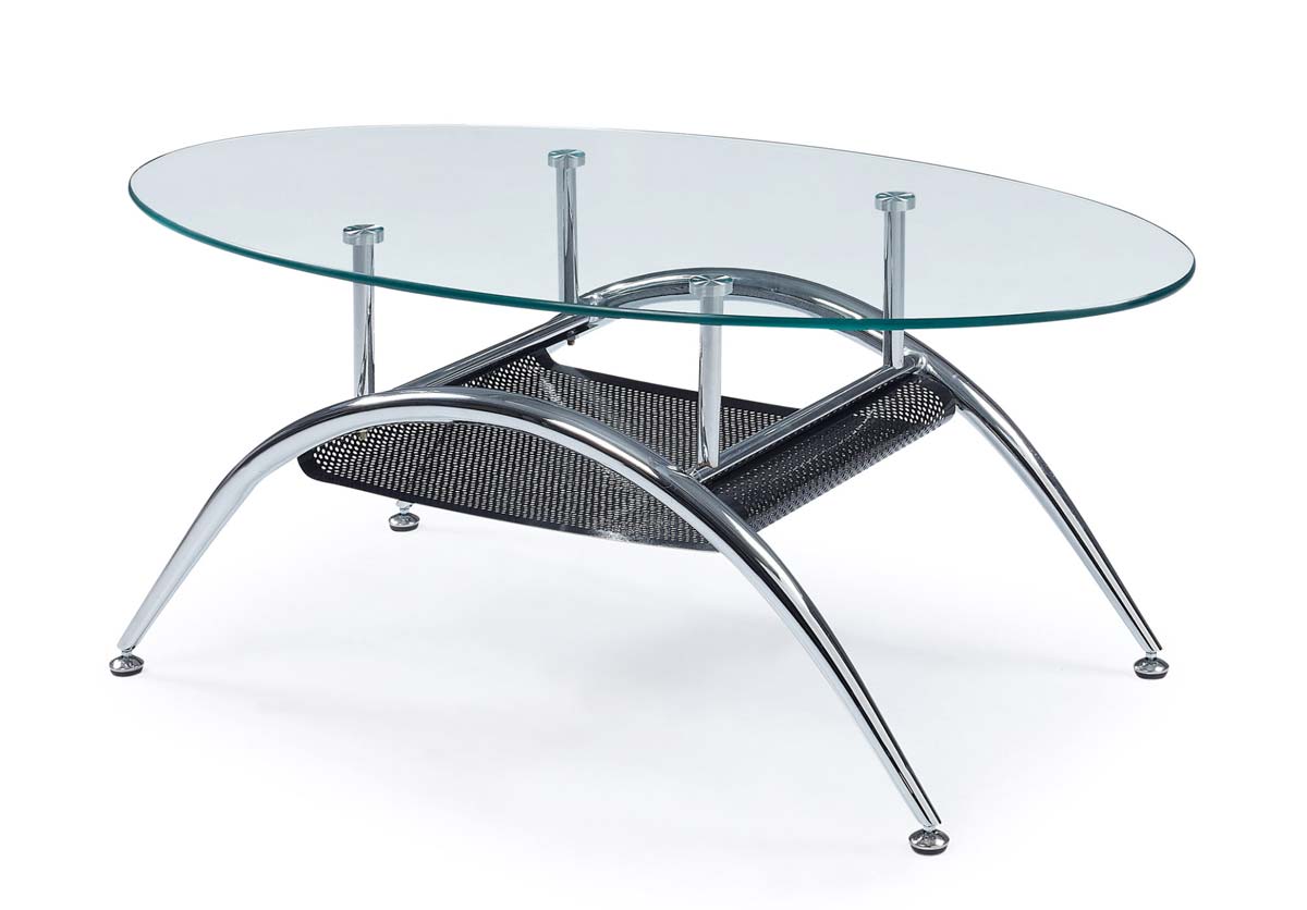 Global Furniture USA 95 Coffee Table - Clear - Glass/Metal Legs